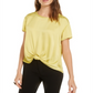 Bar III Women's Twist Front Top Yellow Size Large