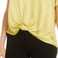 Bar III Women's Twist Front Top Yellow Size Large