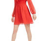 Bar III Women's V Neck Smocked Fit & Flare Dress Red Size Large