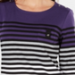 Karen Scott Women's Sport Striped 3/4 Sleeve Top Purple Size X-Small