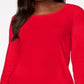 Karen Scott Women's Cotton Scoop Neck Top  Red Size Petite S
