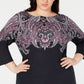 Karen Scott Women's Plus Printed 3/4 Sleeve Top Black Size 4X