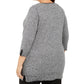Karen Scott Women's Contrast Trim Marled Cotton Sweater Black Size 3X