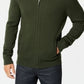 Alfani Men's Ribbed Full Zip Sweater Classic Fit Green Size XX-Large