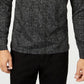 Alfani Men's Patterned Long Sleeve Quarter Zip Casual Shirt Black Size Small