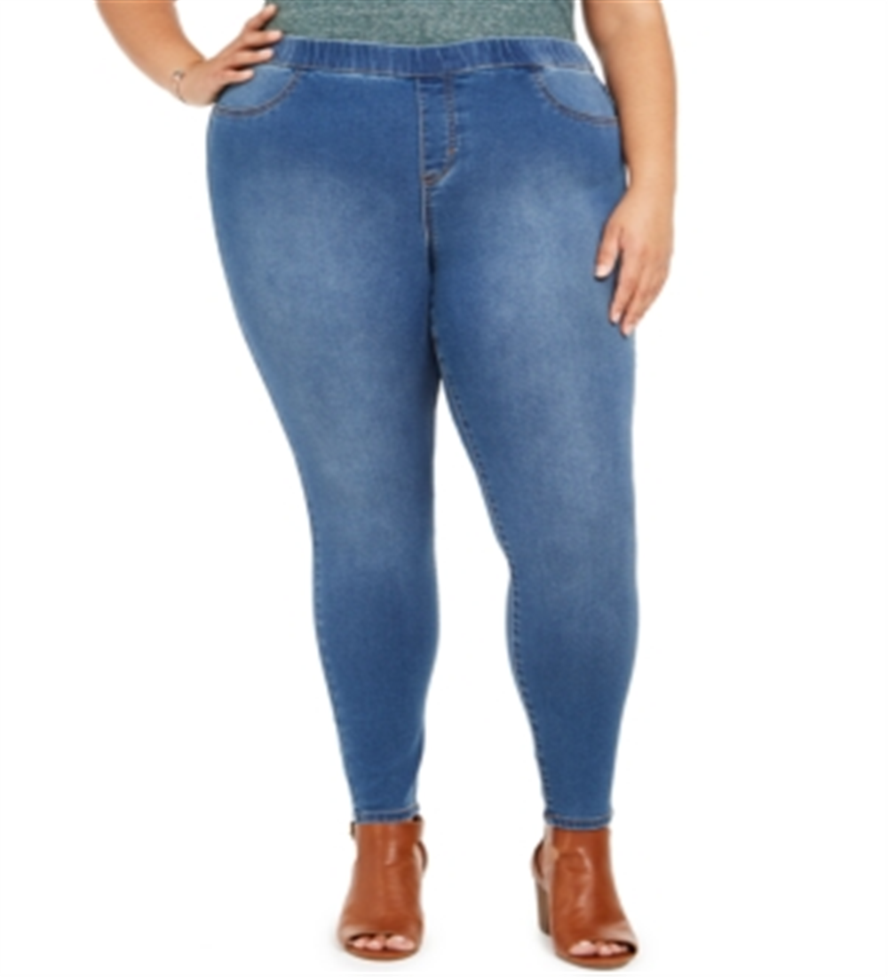 Style & Co Women's Plus Tummy Control Pull on Jeggings Blue Size 20W