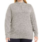 Karen Scott Women's Plus Cotton Half Zip Sweater Brown Size 2X