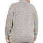 Karen Scott Women's Plus Cotton Half Zip Sweater Brown Size 2X