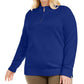 Karen Scott Women's Plus Cotton 1/4 Zip Mock Neck Sweater Blue Size 0X