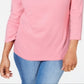 Karen Scott Women's Embroidered Cotton Layered Look Top Pink Size Small
