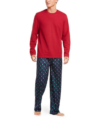 Club Room Men's Printed Pajama Set Blue Size Small