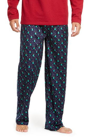 Club Room Men's Printed Pajama Set Blue Size Small