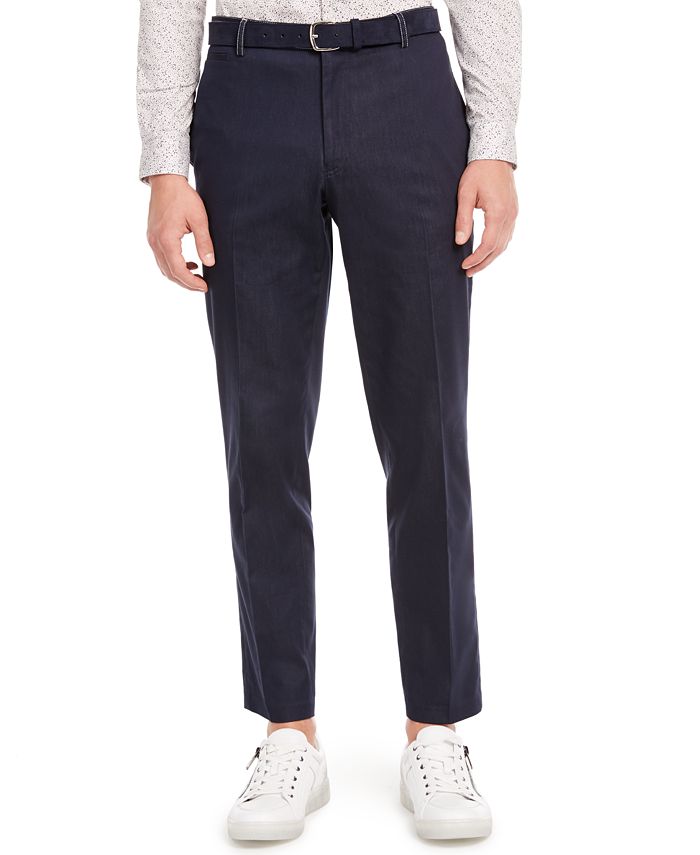 INC International Concepts Men's Slim Fit Contrast Stitch Pants Blue Size 33X30