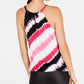 INC International Concepts Women's Embellished Tie Dye Sleeveless Top Black Size Medium