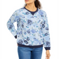 Karen Scott Women's Printed Crewneck Sweatshirt Blue Size Petite Medium