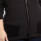 Karen Scott Women's Textured Zip Front Cardigan Black Size 1X