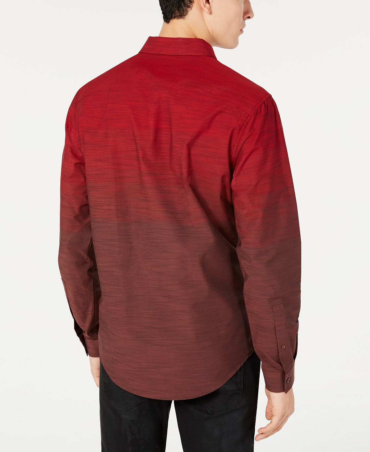 INC International Concepts Men's Heathered Ombre Shirt Red Size Medium