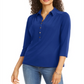 Charter Club Women's Knit Polo Shirt Blue Size XX-Large