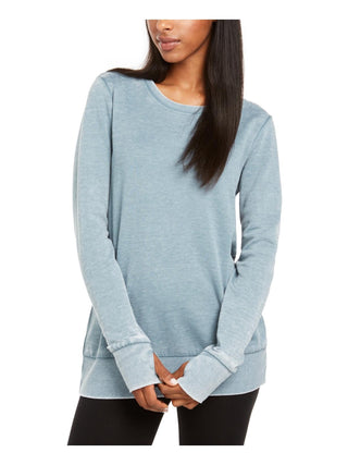 Ideology Women's Split Crossover Back Top Blue Size Medium