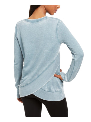 Ideology Women's Split Crossover Back Top Blue Size Medium