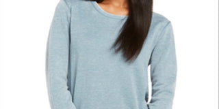 Ideology Women's Split Crossover Back Top Blue Size Medium