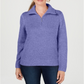 Karen Scott Women's Wing Collar Zip Neck Sweater Purple Size XX-Large