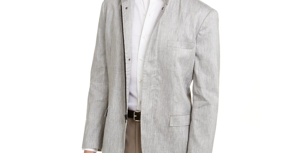 Alfani Men's Chambray Jacket Gray Size X-Large
