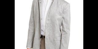 Alfani Men's Chambray Jacket Gray Size X-Large