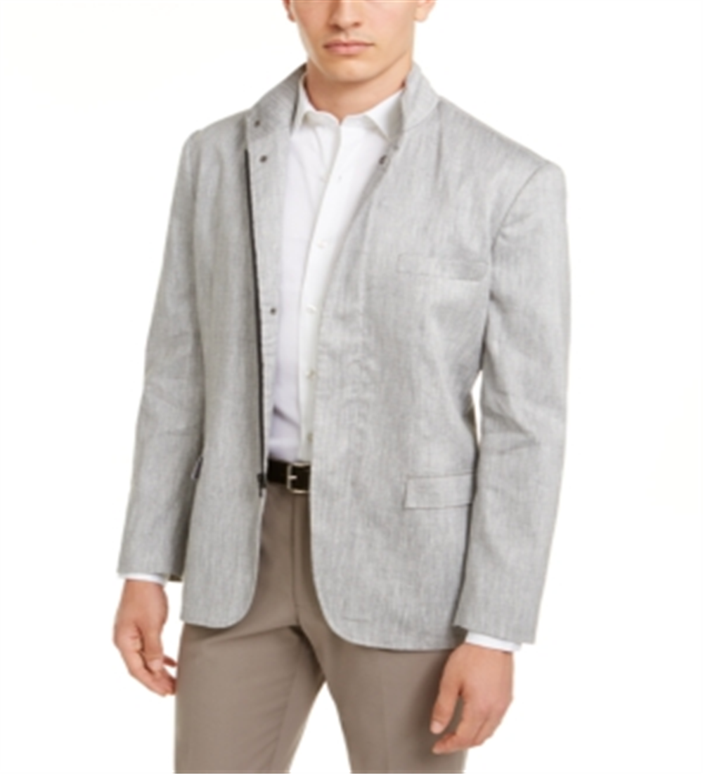 Alfani Men's Chambray Jacket Gray Size X-Large