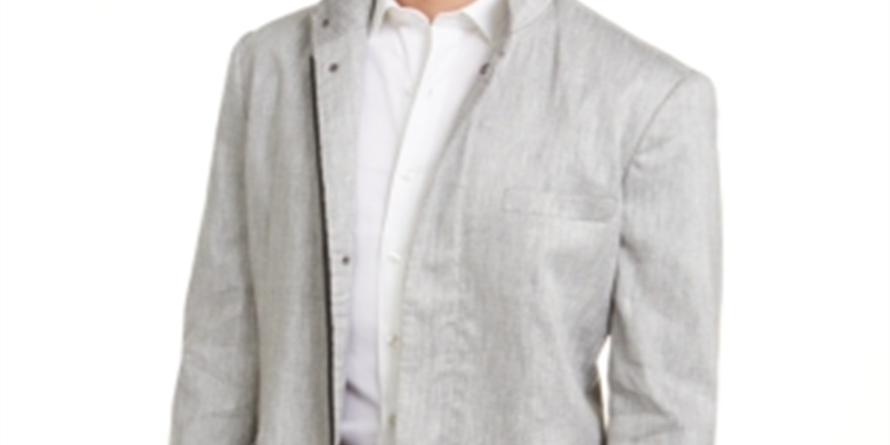 Alfani Men's Chambray Jacket Gray Size X-Large