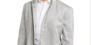 Alfani Men's Chambray Jacket Gray Size X-Large