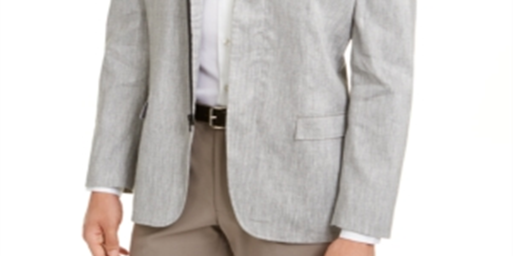 Alfani Men's Chambray Jacket Gray Size X-Large