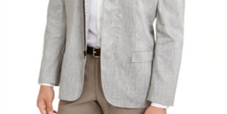 Alfani Men's Chambray Jacket Gray Size X-Large