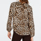 INC International Concepts Women's Leopard Print Surplice Top Yellow Size Small