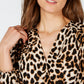 INC International Concepts Women's Leopard Print Surplice Top Yellow Size Small