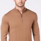 Club Room Men's Quarter Zip Wool Pullover Sweater Brown Size Large