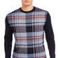 Club Room Men's Plaid Panel Merino Wool Blend Sweater Blue Size X-Large