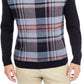 Club Room Men's Plaid Panel Merino Wool Blend Sweater Blue Size X-Large