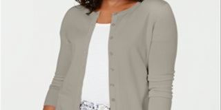 Charter Club Women's Long Sleeve Button Front Cardigan Brown Size Medium