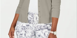 Charter Club Women's Long Sleeve Button Front Cardigan Brown Size Medium