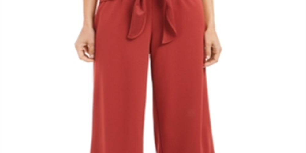 Alfani Women's Tie Front Culotte Pants Red Size 8