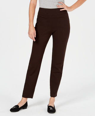 Charter Club Women's Pull on Ponte Knit Pants Brown Size 16X4.5