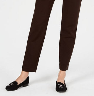 Charter Club Women's Pull on Ponte Knit Pants Brown Size 16X4.5