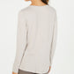 Style & Co Women's Long Sleeve Scoop Neck Top Brown Size Large