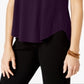 Alfani Women's Satin Trim High Low T-Shirt Purple Size XX-Large