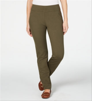 Charter Club Women's Cambridge Pull on Ponte Pants Green Size 18
