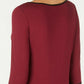 Alfani Women's Piped 3/4 Sleeve T-Shirt Wine Size XX-Large