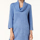 Karen Scott Women's Cowlneck Tunic Blue Size Medium