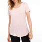 Maison Jules Women's Scoop Neck T-Shirt Pink Size Large