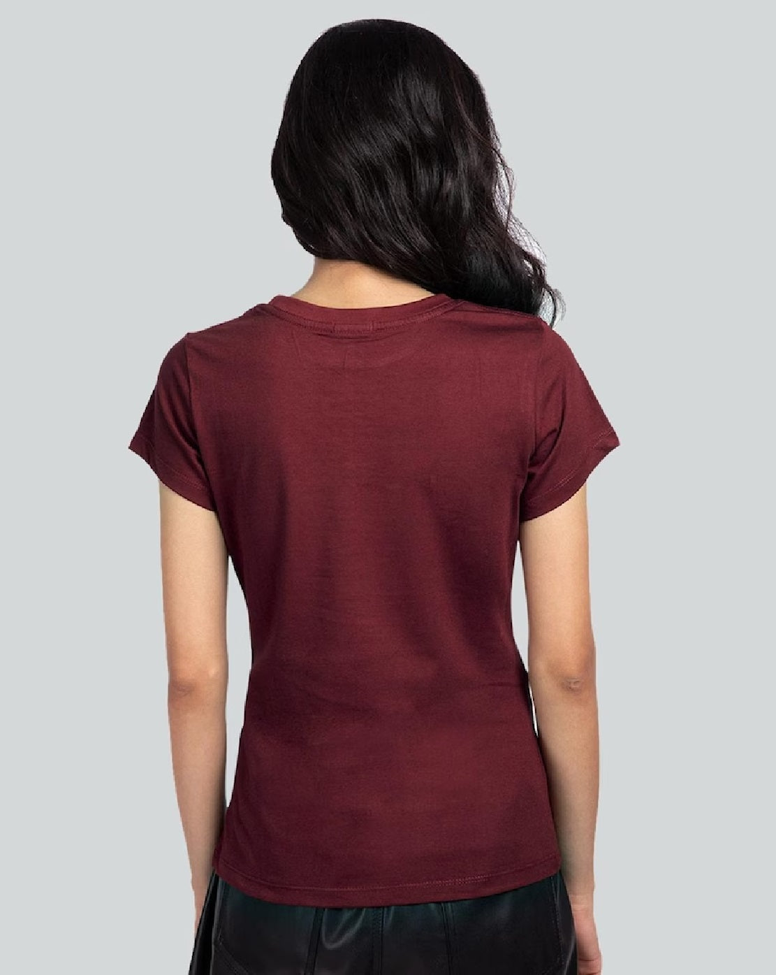 Maison Jules Women's Tie Back Solid T-Shirt Red Size Small